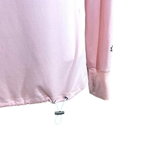 NINE WEST Active Long Sleeve Hooded Top Thumb Holes Light Pink Small - Picture 2 of 5